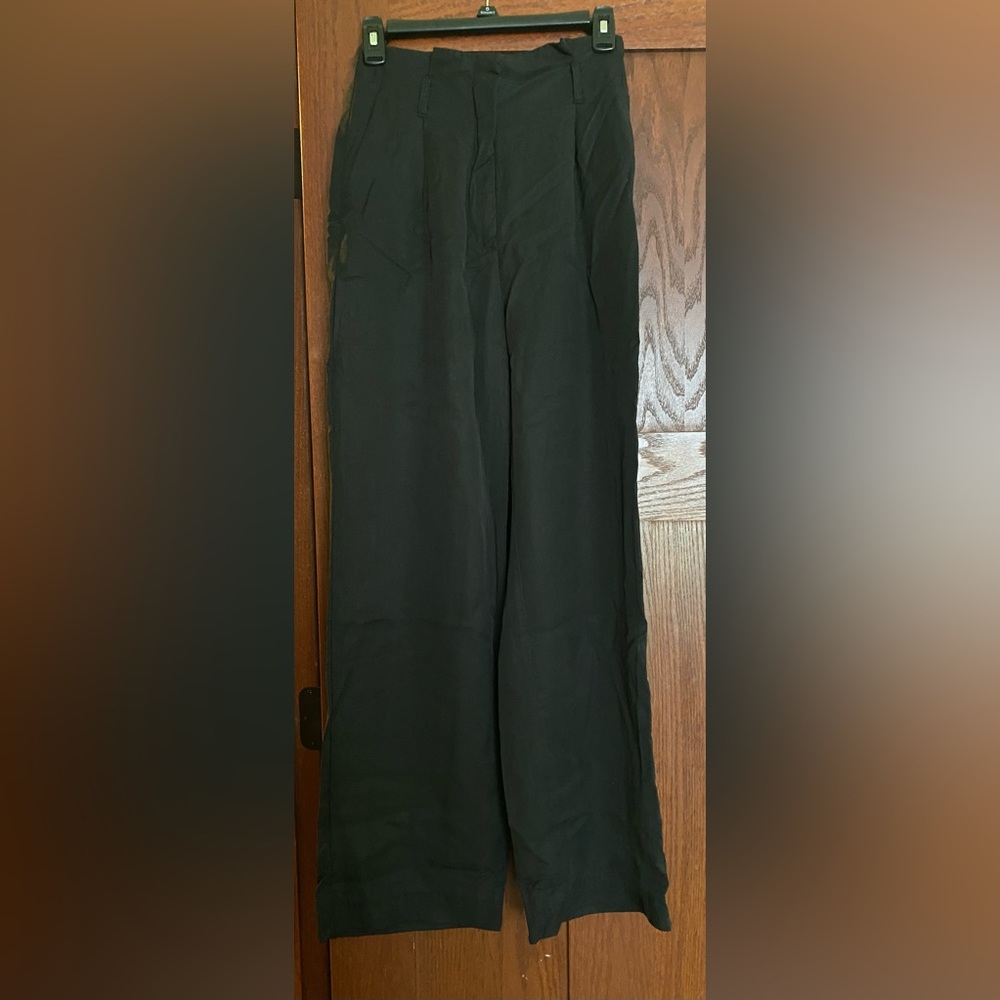 H&M Conscious Black Wide Leg Pant with Pleats